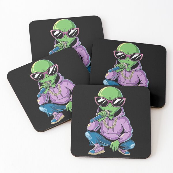 Item preview, Cool Alien Rapper with Microphone in Urban Style designed and sold by love3617.