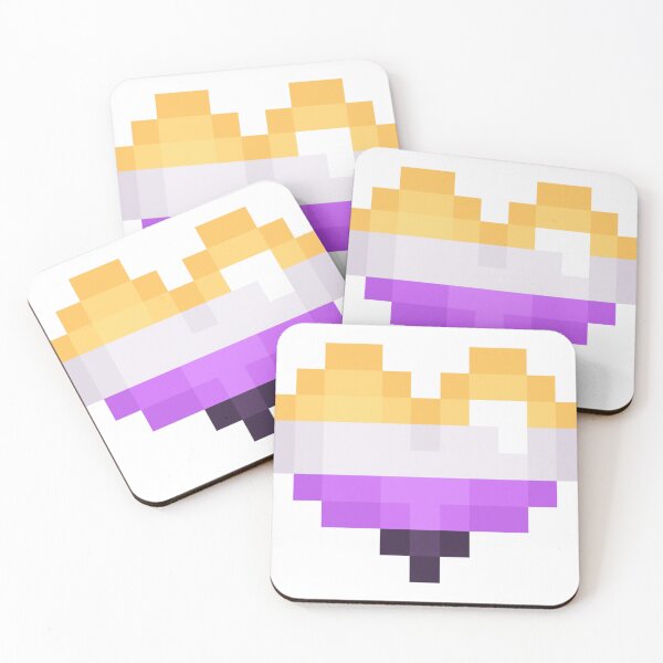 Item preview, Non-binary pixel heart  designed and sold by ghouIia.