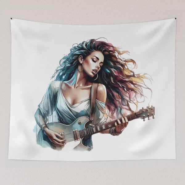 Item preview, “Electric Harmonies: The Guitarist and his Bewitching Riffs” designed and sold by CHRIST5000.