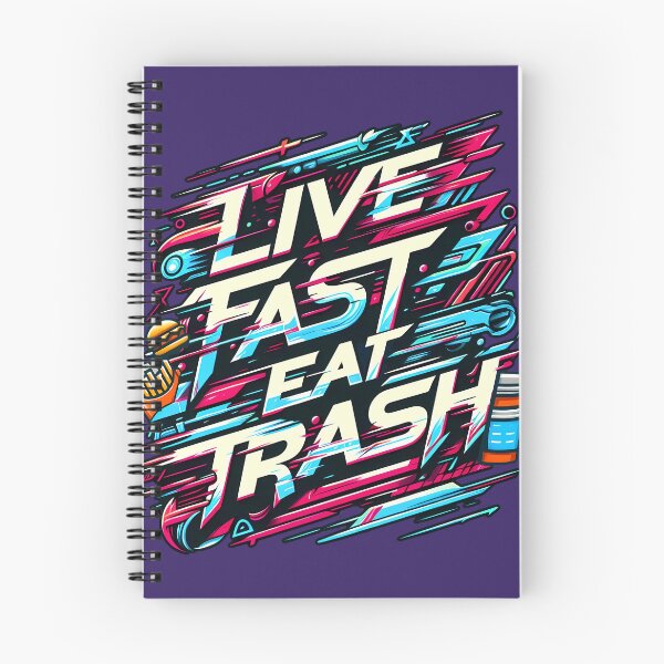 Item preview, Live Fast Eat Trash, typography designed and sold by maxmaj.