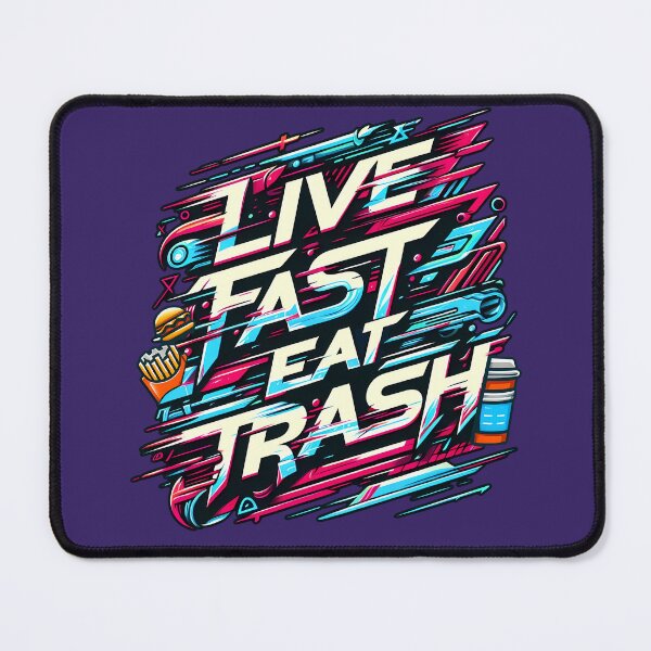 Item preview, Live Fast Eat Trash, typography designed and sold by maxmaj.