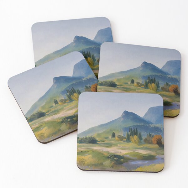 Item preview, Hilly landscape with river designed and sold by MoodyFrames.