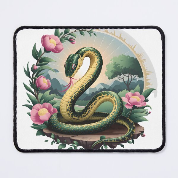 Item preview, Serpent and Floral Art - Elegant Nature Design designed and sold by ArtfullyJua.