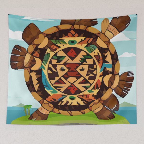 Item preview, Native art turtle island designed and sold by Andre Faubert.