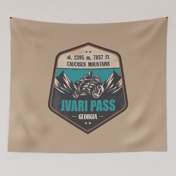 Item preview, Jvari Pass (Cross Pass) Georgia Motorcycling Mountain Design designed and sold by CynthiaGraphics.