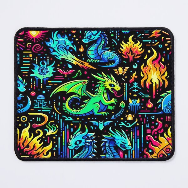 Item preview, Neon Dragon Cartoon Faces designed and sold by Imaginarium of Chaos falcon88 .