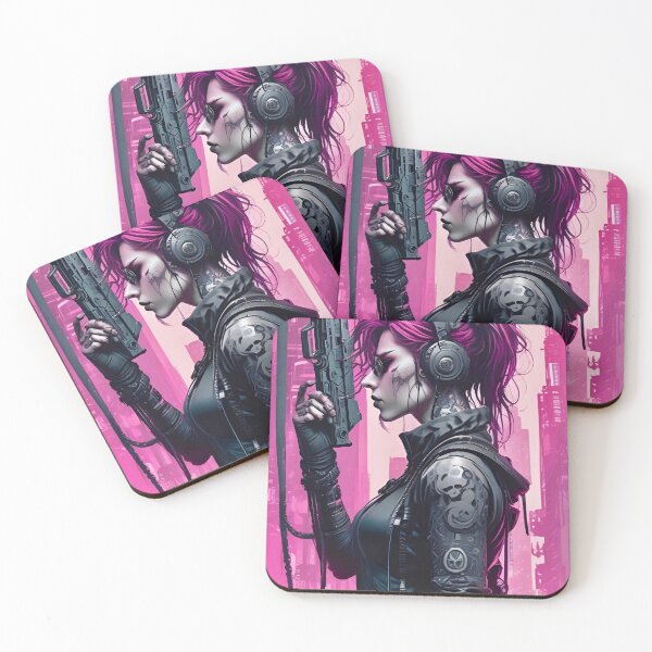 Item preview, Cyberpunk Assassin in Pink - Sci Fi Art concept designed and sold by Delerat7.