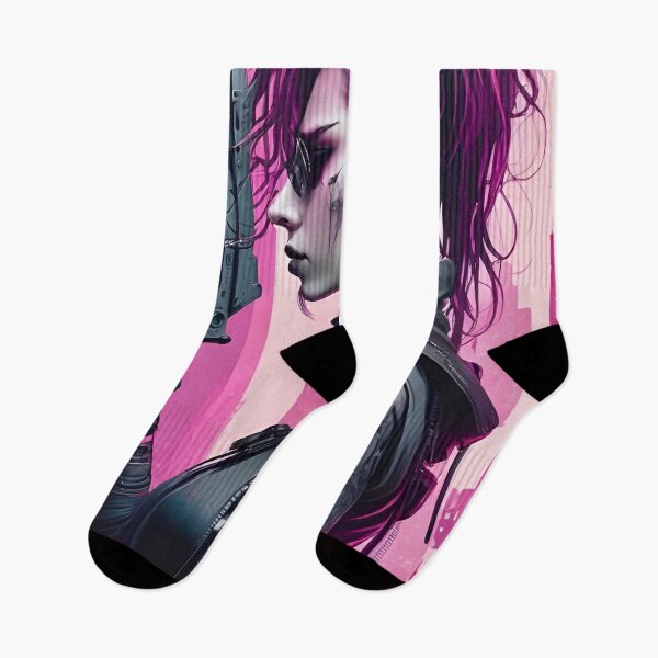 Item preview, Cyberpunk Assassin in Pink - Sci Fi Art concept designed and sold by Delerat7.