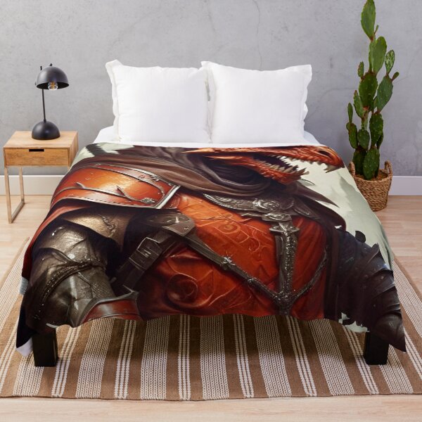 Item preview, Red Dragonborn Fighter - Dark Fantasy Art concept designed and sold by Delerat7.