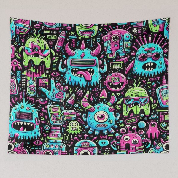 Item preview, Neon Cyberpunk Monsters designed and sold by Imaginarium of Chaos falcon88 .