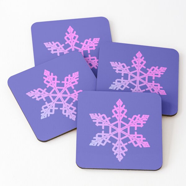Item preview, Snowflake in Cool Colors on Periwinkle Halfdrop designed and sold by Art in My Loft.