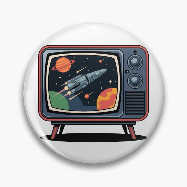 Item preview, Retro Rocket TV designed and sold by Angry Swan Designs.