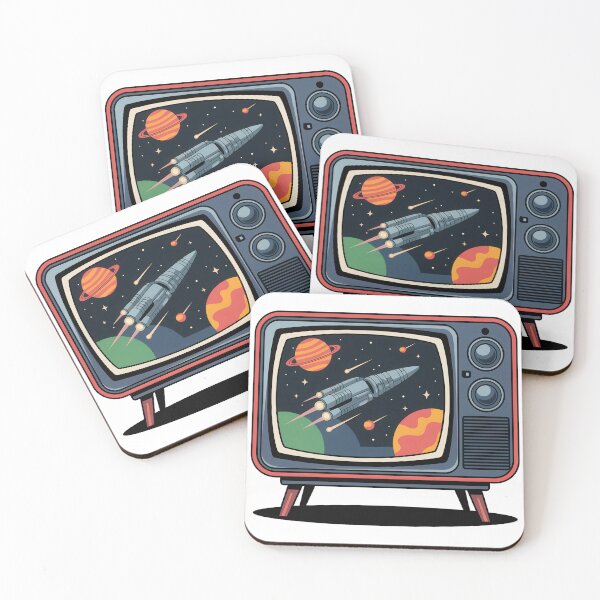 Item preview, Retro Rocket TV designed and sold by Angry Swan Designs.