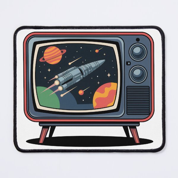 Item preview, Retro Rocket TV designed and sold by Angry Swan Designs.