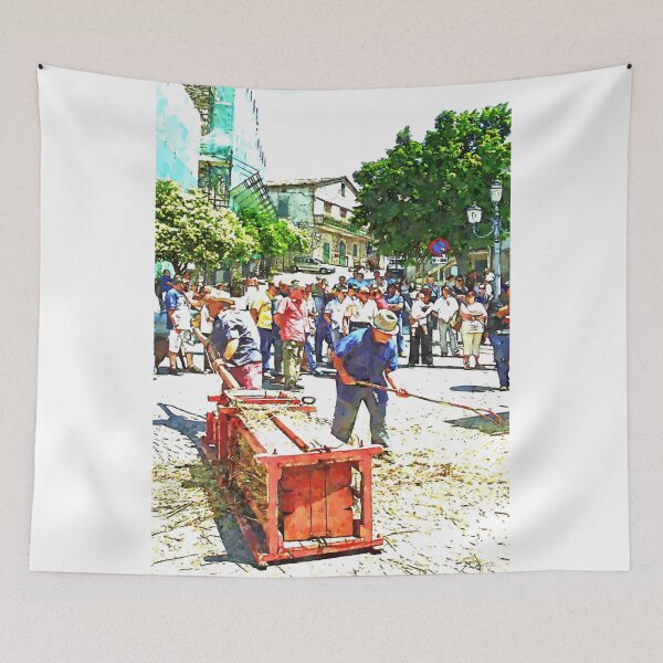 Item preview, Peasants with grain in the square designed and sold by Giuseppe Cocco.
