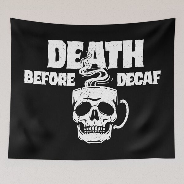 Item preview, Death Before Decaf - Skull Coffee Mug designed and sold by Awake  Productions.