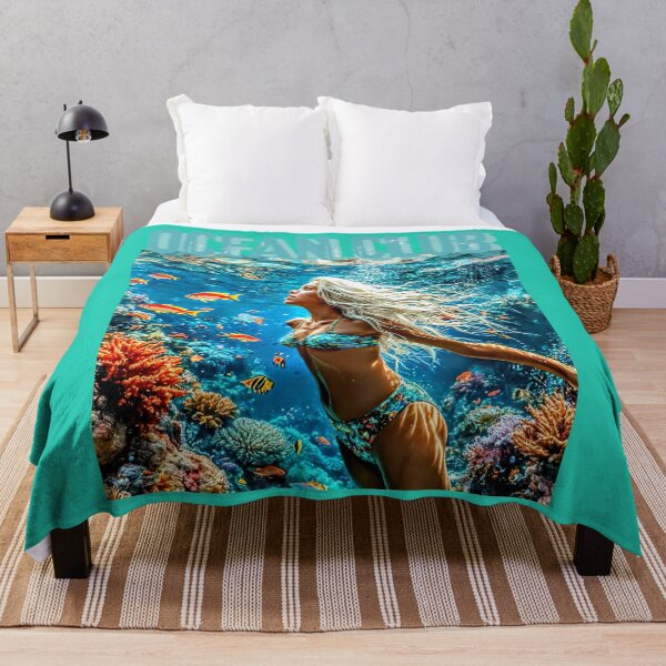Item preview, Beautiful Blonde Girl Underwater with Coral & Fish – "Ocean Club" Aesthetic designed and sold by MelissaMelovich.