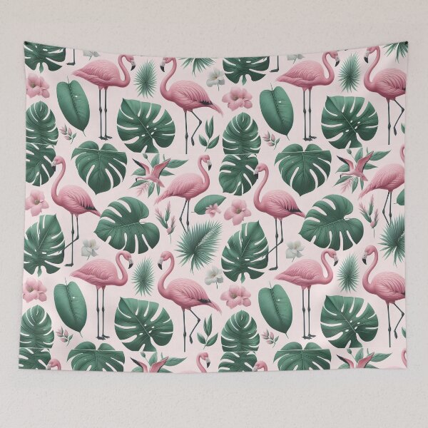 Item preview, Tropical Flamingo Flower Jungle designed and sold by svarupa.