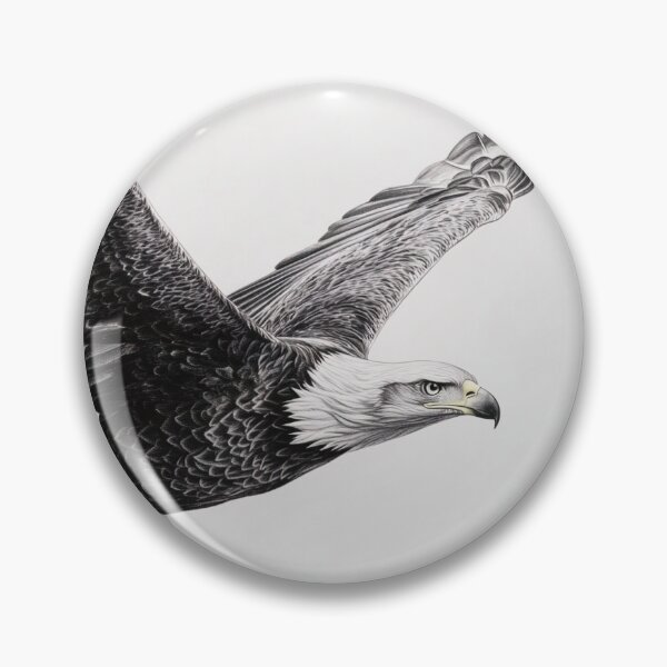 Item preview, Pencil drawn Bald Eagle High Quality Black and White Design designed and sold by Pencil-Art.