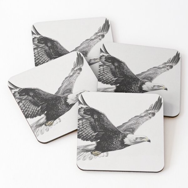 Item preview, Pencil drawn Bald Eagle High Quality Black and White Design designed and sold by Pencil-Art.