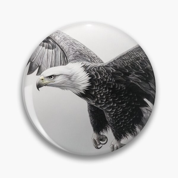 Item preview, Pencil drawn Bald Eagle High Quality Black and White Design designed and sold by Pencil-Art.