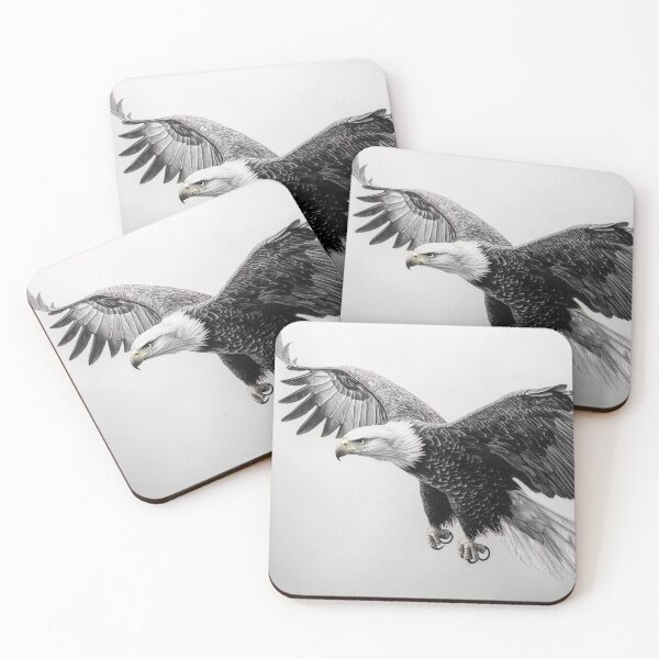 Item preview, Pencil drawn Bald Eagle High Quality Black and White Design designed and sold by Pencil-Art.