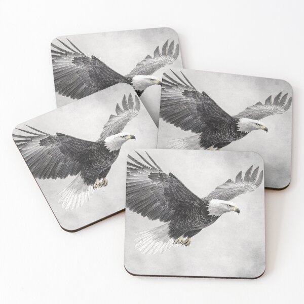 Item preview, Pencil drawn Bald Eagle High Quality Black and White Design designed and sold by Pencil-Art.
