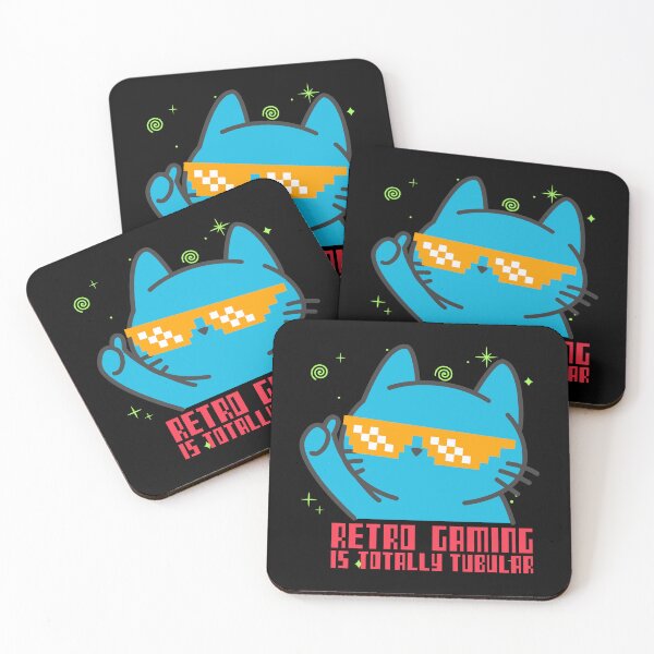 Item preview, Retro Gaming is Totally Tubular - 80s Retro Cat designed and sold by Circle-Cats.