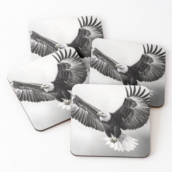 Item preview, Pencil drawn Bald Eagle High Quality Black and White Design designed and sold by Pencil-Art.
