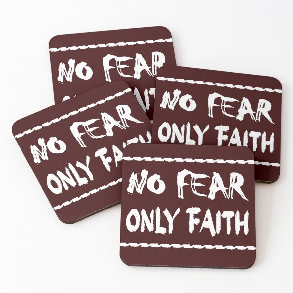 Item preview, No Fear - Only Faith - alternate for faith over fear - Bold Christian Faith Apparel - white text based Christian Halloween typography design designed and sold by ZechJohnRB.