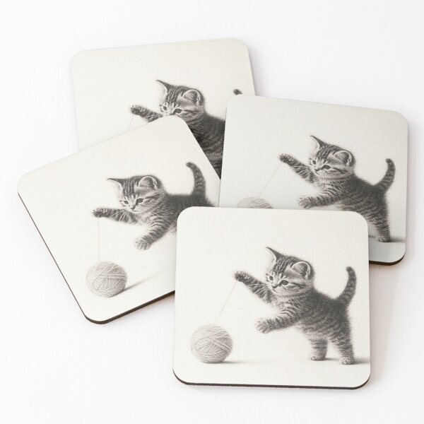 Item preview, Black and white cat pencil drawing designed and sold by Pencil-Art.