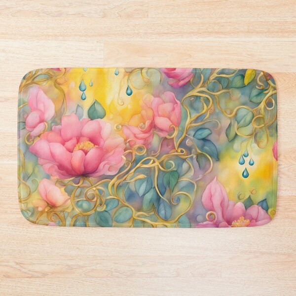 Item preview, Pink Flowers on Golden Vine designed and sold by CalmnessbyChoice.