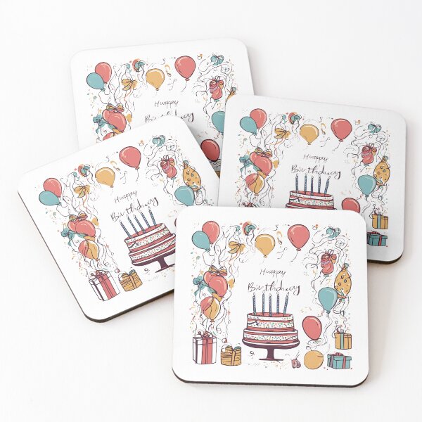 Item preview, Happy Birthday Cake Ballons Gift Flowers designed and sold by Design_Your_Day.
