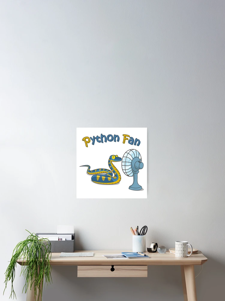 Imagen 2 de 3, Póster con la obra Fanático de Python, diseñada y vendida por Reesh-Store.