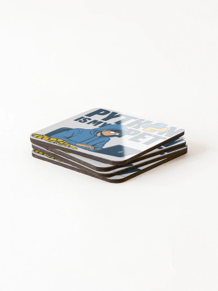 Thumbnail 4 of 5, Coasters (Set of 4), python is my pet designed and sold by Reesh-Store.