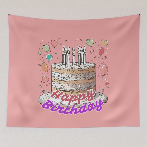 Item preview, Happy Birthday Cake Ballons Gift Flowers designed and sold by Design_Your_Day.