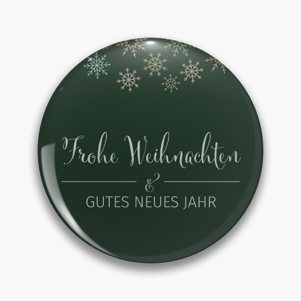 Item preview, Festive German language "Frohe Weihnachten & Gutes Neues Jahr" (Merry Christmas & Happy New Year) postcard with different snowflakes forming a christmas bauble on dark green background. designed and sold by AndreasPrott.