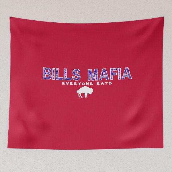Item preview, Bills Mafia - Everyone Eats white standing buffalo with handwriting minimalist designed and sold by DesignCollectiv.