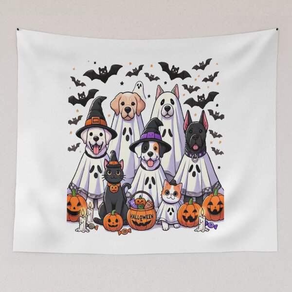 Item preview, Dog Ghost Cute Dog Dressed As Ghost Funny Halloween Dog designed and sold by Plazacore.