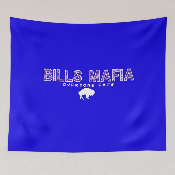 Item preview, Bills Mafia - Everyone Eats in blue with white standing buffalo with handwriting minimalist designed and sold by DesignCollectiv.