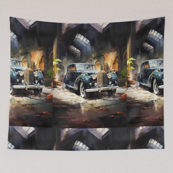 Item preview, Majestic Classic Car Parked In Grand Abandoned Estate designed and sold by RevUpDesign.