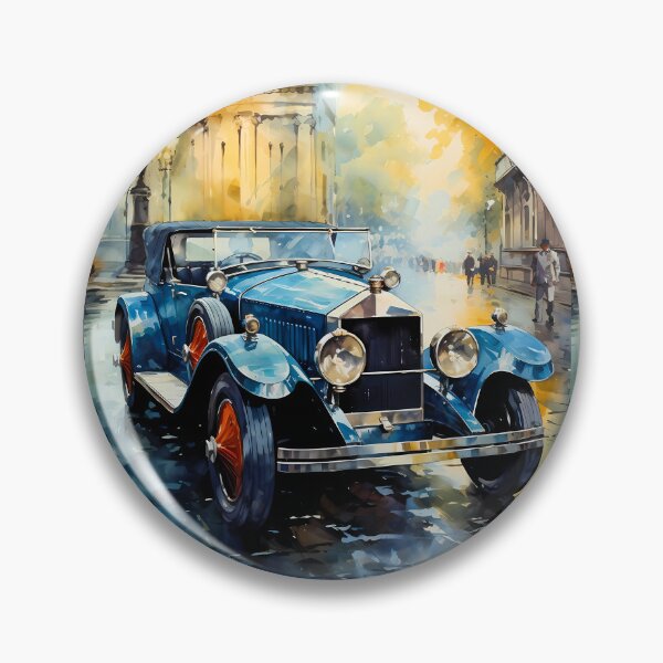 Item preview, Vintage Luxury Car on a Misty City Street designed and sold by RevUpDesign.
