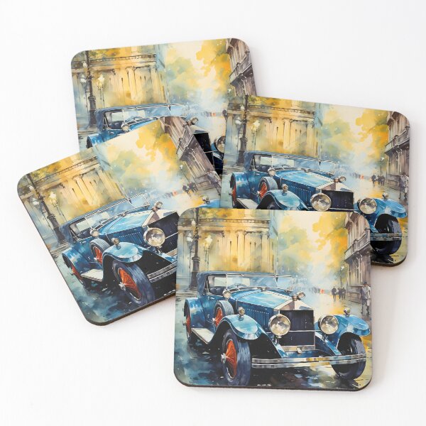 Item preview, Vintage Luxury Car on a Misty City Street designed and sold by RevUpDesign.