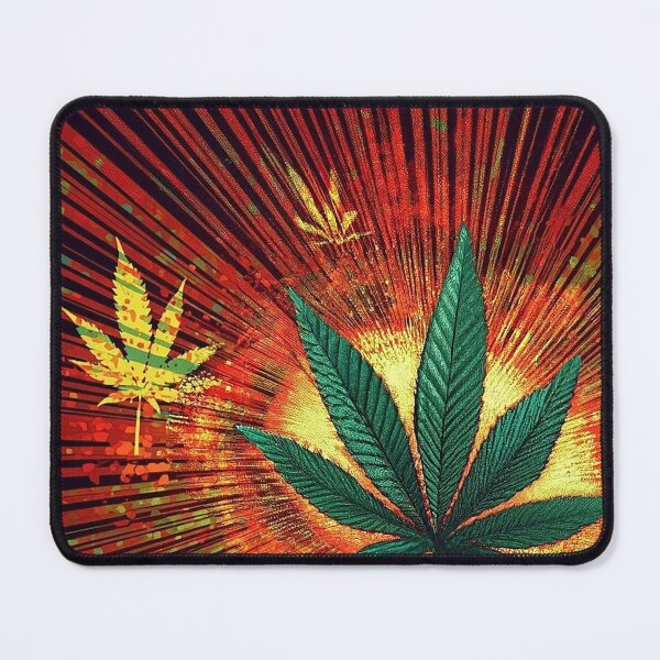 Item preview, Marijuana Leaves with streaks of Fall Colors - Offset designed and sold by JLEmporium.