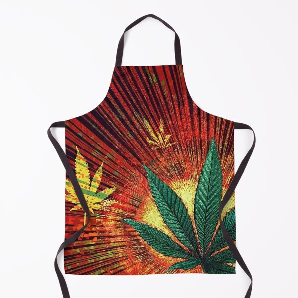 Item preview, Marijuana Leaves with streaks of Fall Colors - Offset designed and sold by JLEmporium.