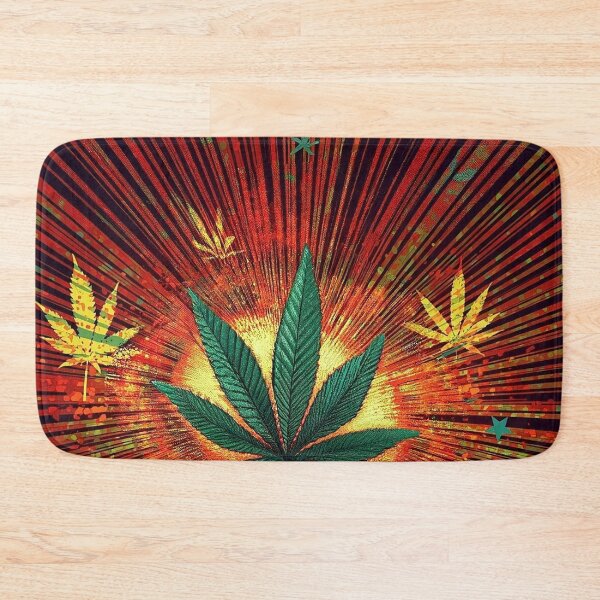 Item preview, Marijuana Leaves with streaks of Fall Colors - Offset designed and sold by JLEmporium.