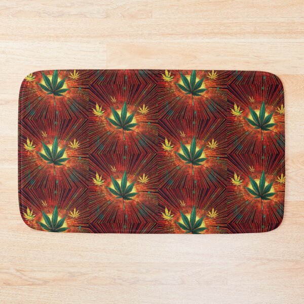 Item preview, Unique Marijuana Leaves - Vibrant Fall Color streaks - Pattern designed and sold by JLEmporium.