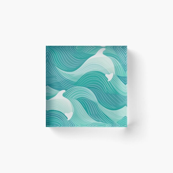 Artikelvorschau, Ein Delphinhaut-Musterdesign in Aquamarinblau und Seeschaumgrün. entworfen und verkauft von HEMRO.