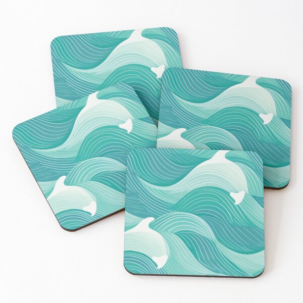 Item preview, Un diseño de patrón de piel de delfín en azul agua y verde espuma de mar. designed and sold by HEMRO.
