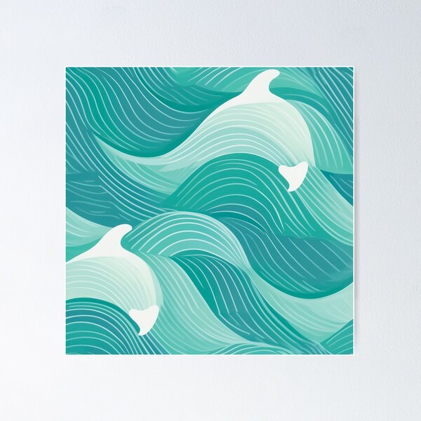 Item preview, Un diseño de patrón de piel de delfín en azul agua y verde espuma de mar. designed and sold by HEMRO.